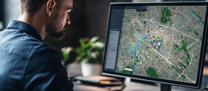 side-view-handsome-man-using-computer-while-sitting-desk-office