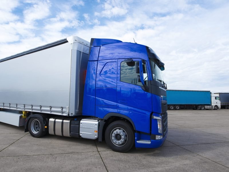 Truck long vehicle ready for delivering and transport.